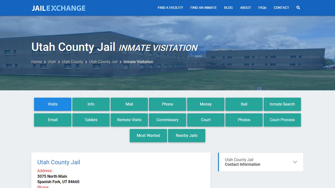 Inmate Visitation - Utah County Jail, UT - Jail Exchange